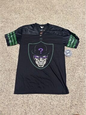 DC Comics The Riddler Black Graphic Jersey Shirt Medium